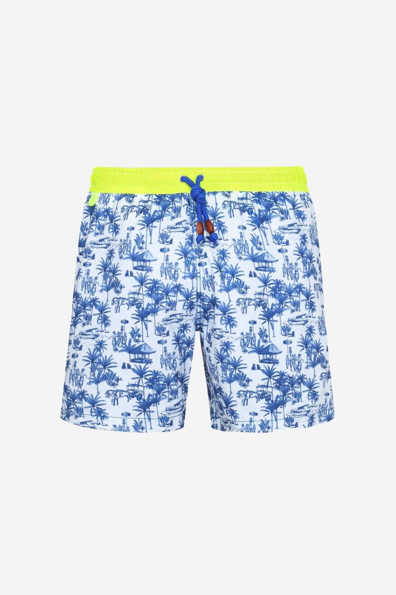 Gilis Short De Bain Trawangan - Toile Balinaise L' Iconique à Ceinture élastique