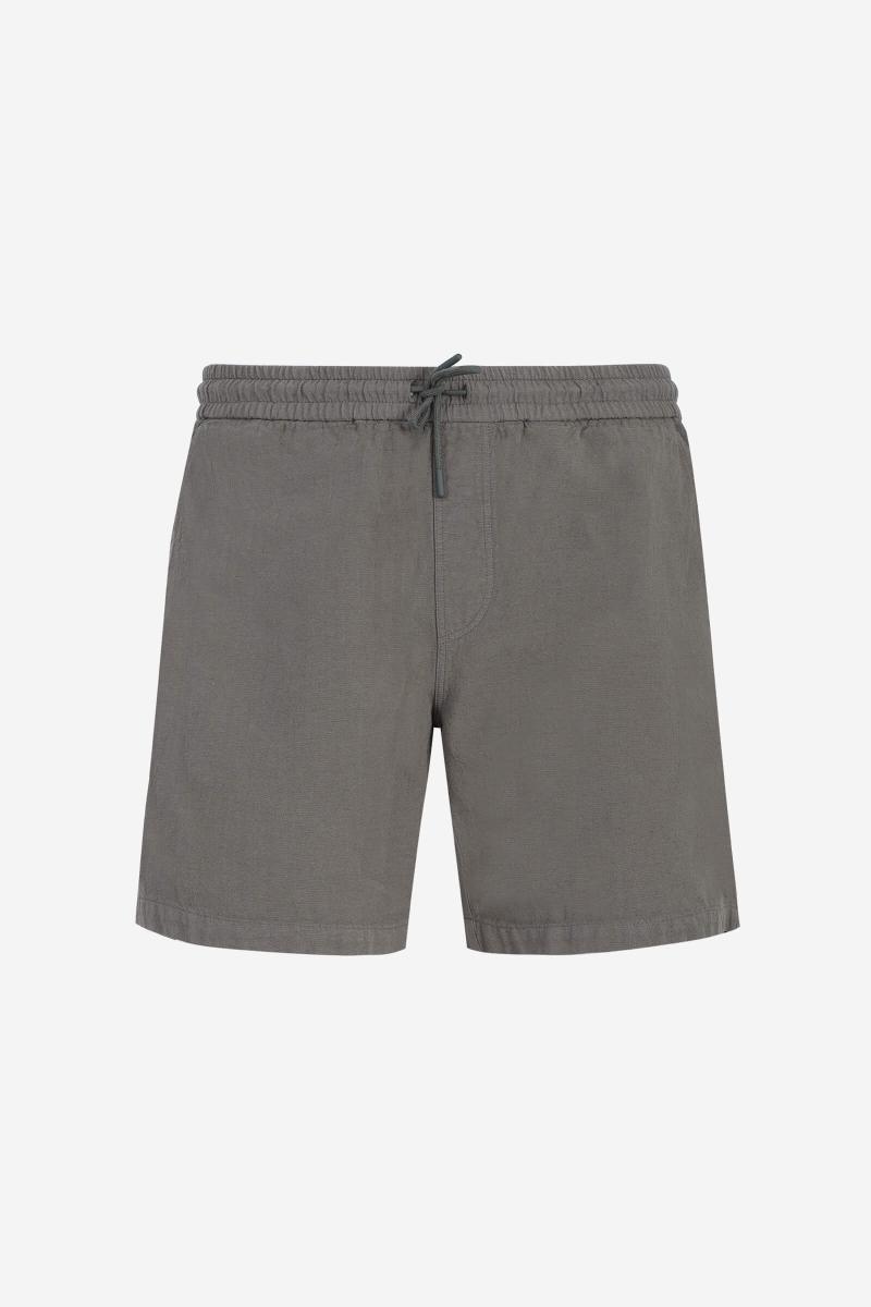 Gilis Short Kaki En Coton Et Lin 80% Coton Et 20% Lin