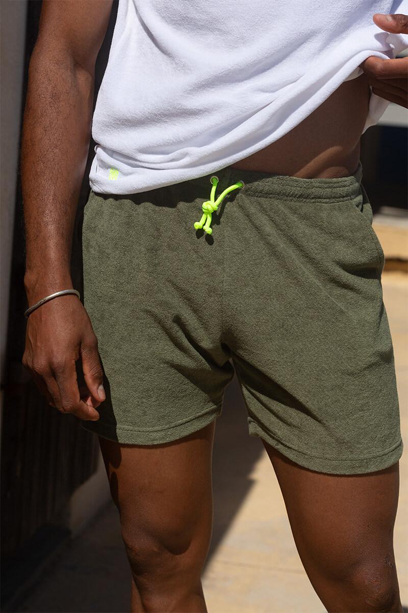 Gilis Short Kaki En éponge En Coton Doux Et Absorbant Certifié OEKO-TEX