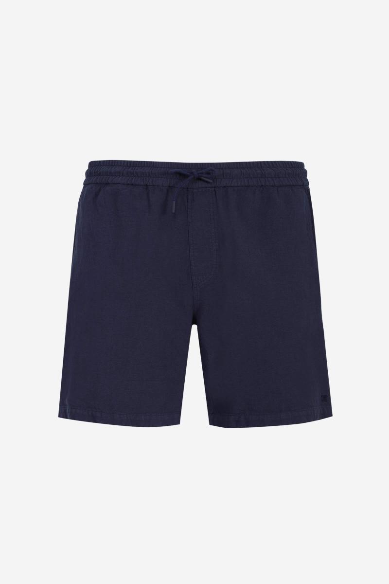 Gilis Short Navy En Coton Et Lin 80% Coton Et 20% Lin