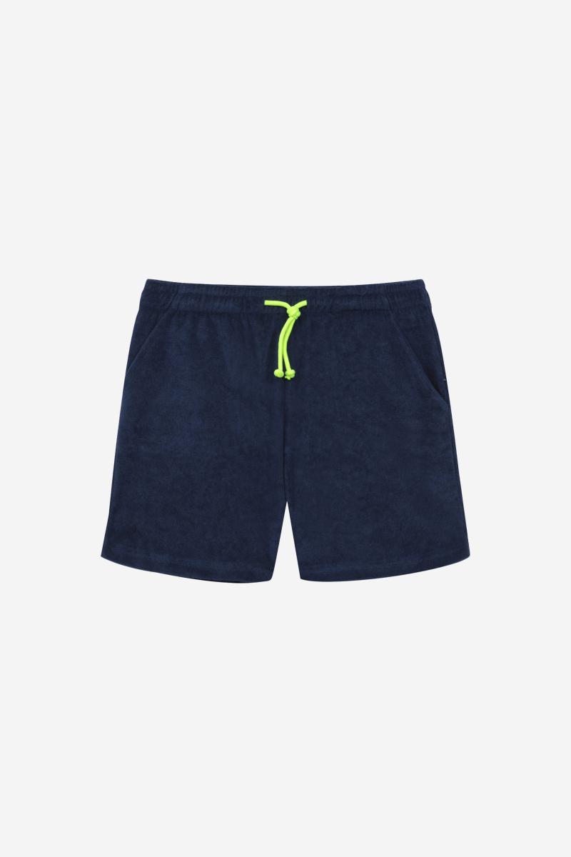 Gilis Short Navy En éponge En Coton Doux Et Absorbant Certifié OEKO-TEX