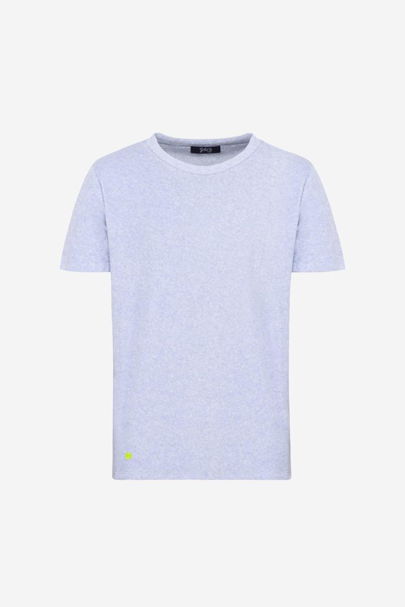 Gilis T-shirt Bleu Chiné En éponge En Coton Doux Et Absorbant Certifié OEKO-TEX