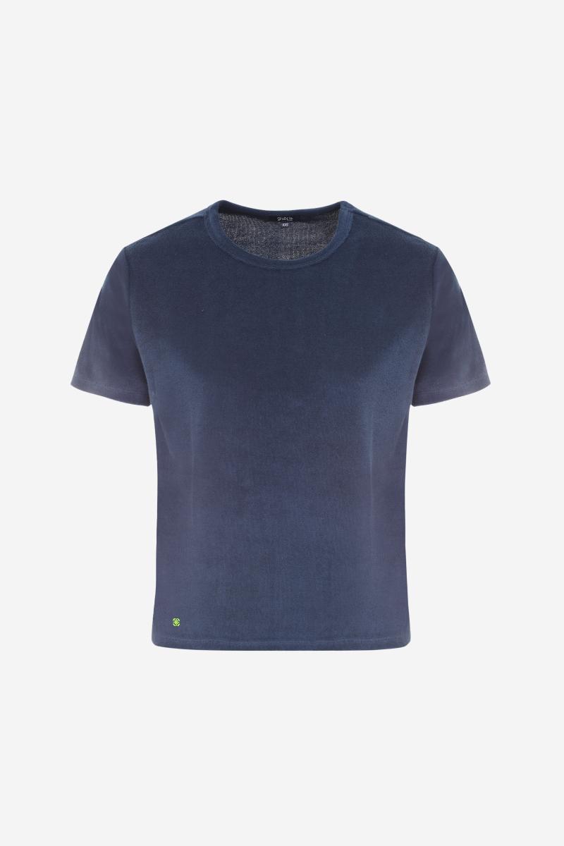 Gilis T-shirt Navy En éponge En Coton Doux Et Absorbant Certifié OEKO-TEX
