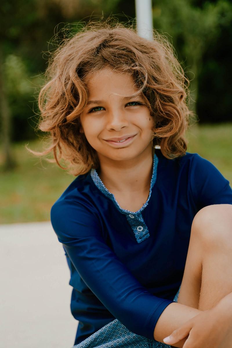 Gilis Top Anti-UV Garçon - Navy Azulejos Protection anti-UV UPF50+