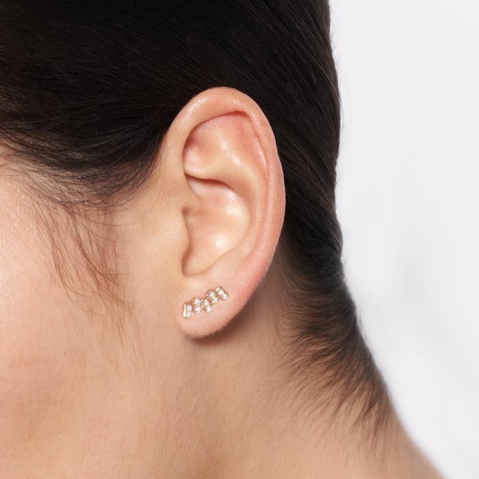 Ginette Ny Be Mine Diamond Strip Solo Right Arc Earring