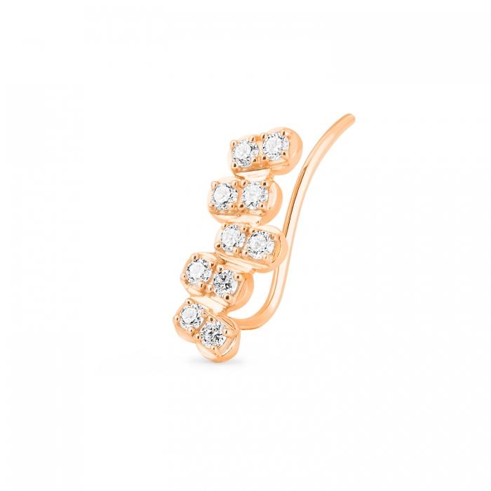 ginette ny be mine diamond strip solo right arc earring