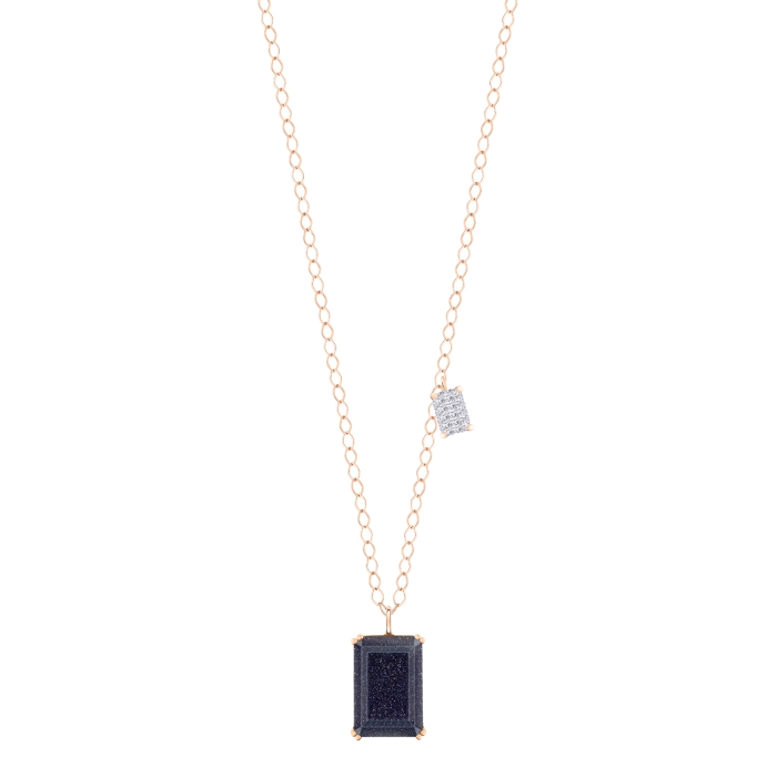 Ginette Ny Duo Midnight Diamond & Blue Sandstone Necklace