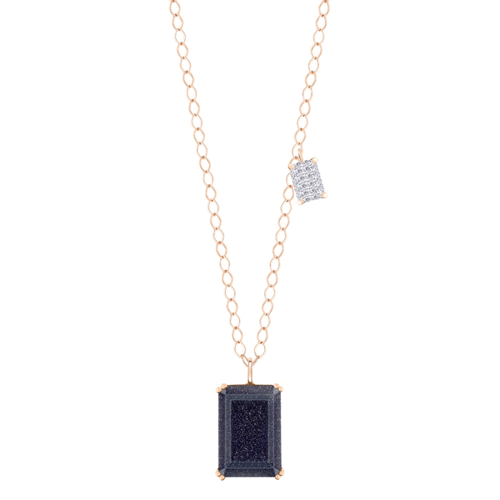 ginette ny duo midnight diamond & blue sandstone necklace