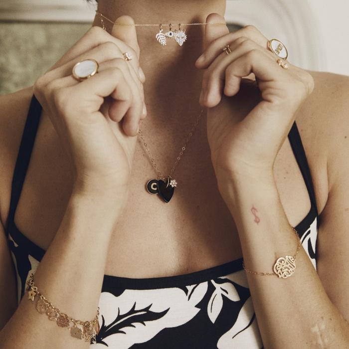 Ginette Ny Ajna Sapphire And Diamond Charm