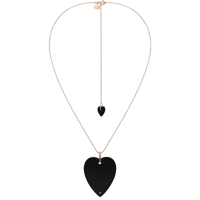 ginette ny angèle jumbo onyx heart on chain