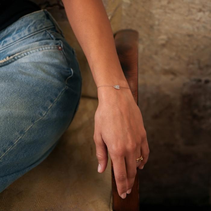 Ginette Ny Angele Mini Diamond Heart Bracelet