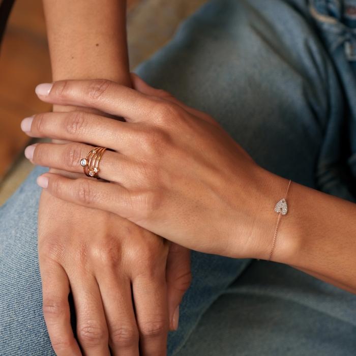 Ginette Ny Angele Mini Diamond Heart Bracelet