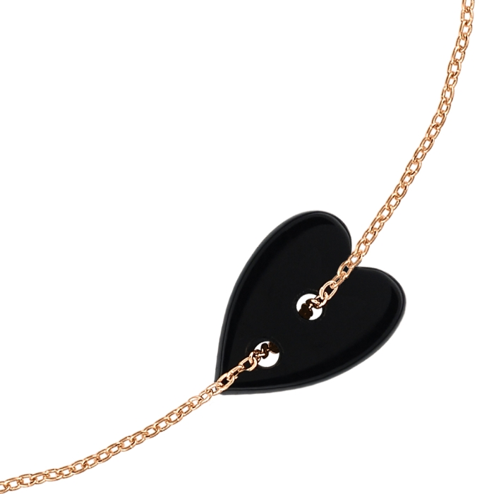 Ginette Ny Angèle Mini Onyx Heart Bracelet