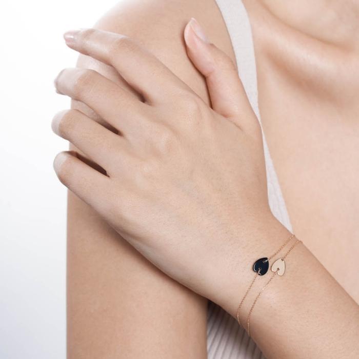 Ginette Ny Angèle Mini Onyx Heart Bracelet