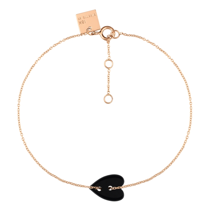 ginette ny angèle mini onyx heart bracelet