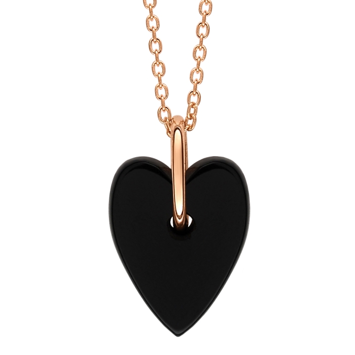 Ginette Ny Angèle Mini Onyx Heart On Chain
