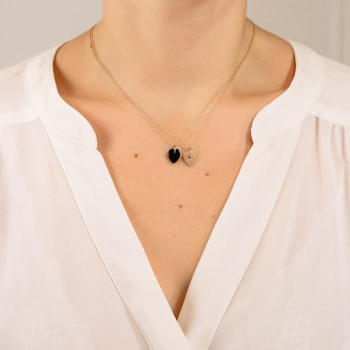 Ginette Ny Angèle Mini Onyx Heart On Chain