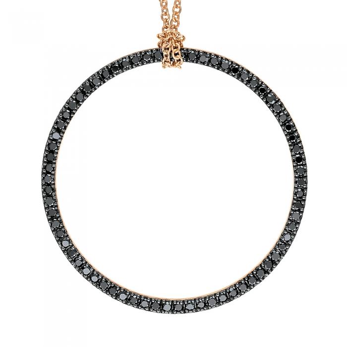 Ginette Ny Baby Black Diamond Circle On Chain