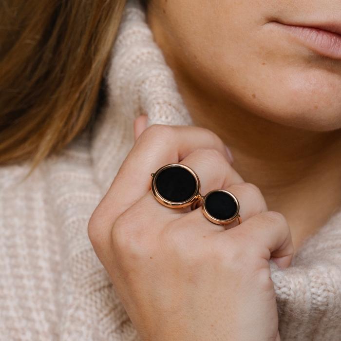 Ginette Ny Baby Black Onyx Disc Ring