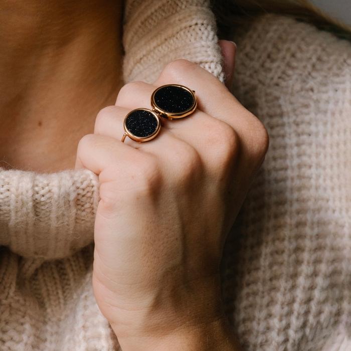 Ginette Ny Baby Blue Sandstone Disc Ring