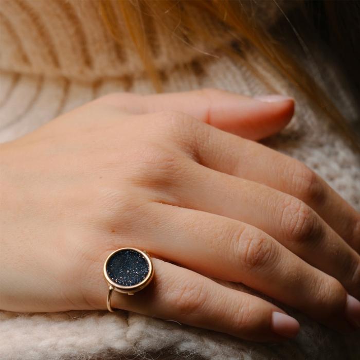 Ginette Ny Baby Blue Sandstone Disc Ring