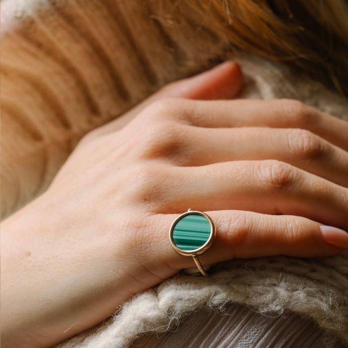 Ginette Ny Baby Malachite Disc Ring