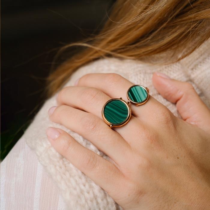Ginette Ny Baby Malachite Disc Ring