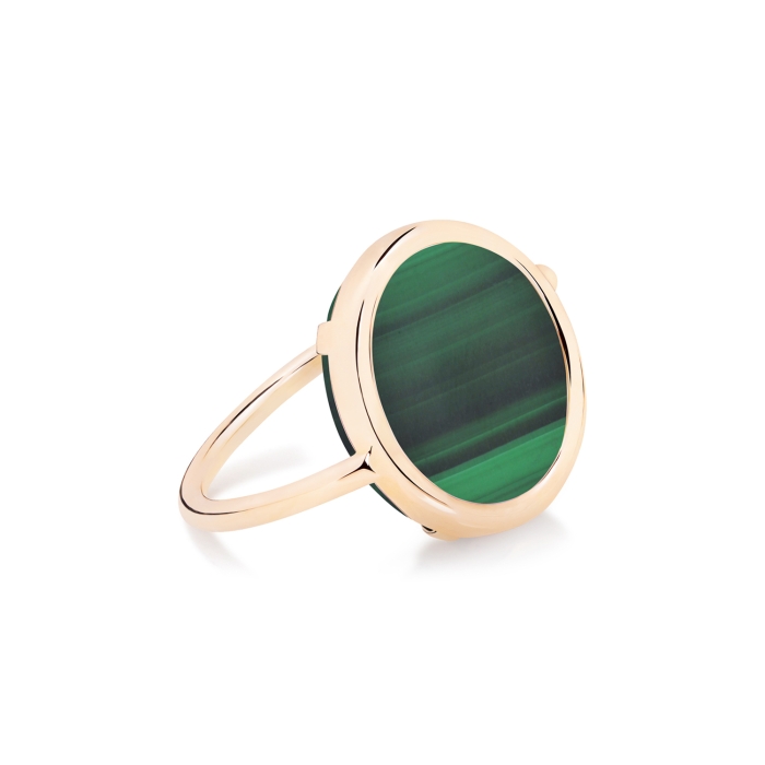 ginette ny baby malachite disc ring