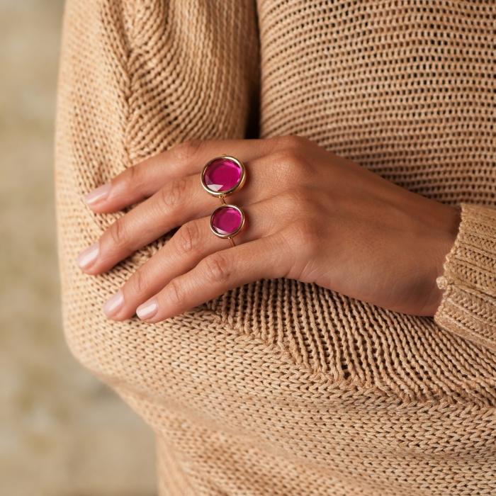 Ginette Ny Baby Pink Corundum Disc Ring