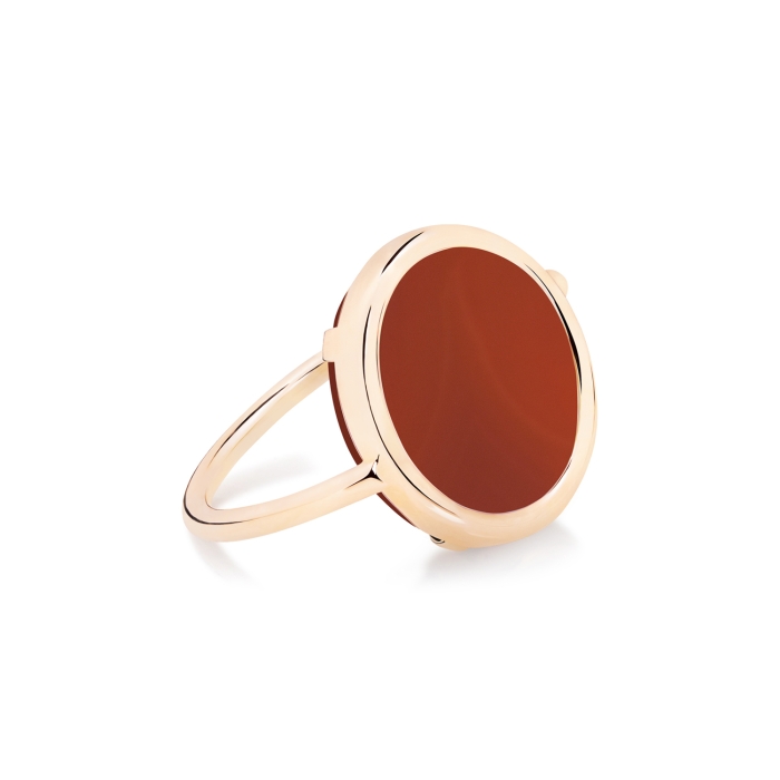 ginette ny baby red agate disc ring