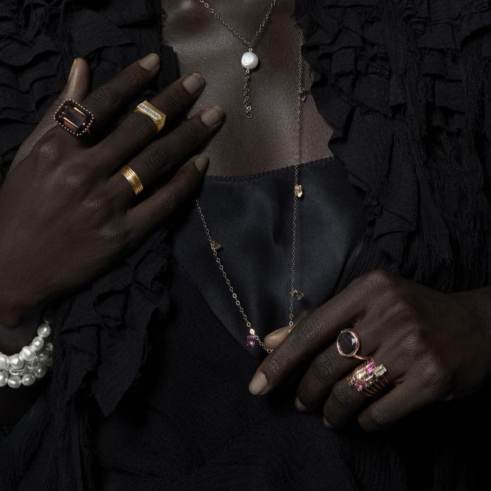 Ginette Ny Baby Smoky Quartz Disc Ring