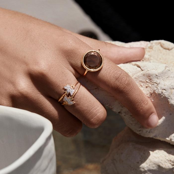 Ginette Ny Baby Smoky Quartz Disc Ring