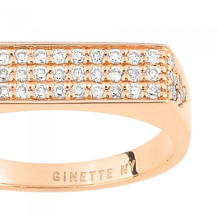 Ginette Ny Baguette Diamond Signet Ring