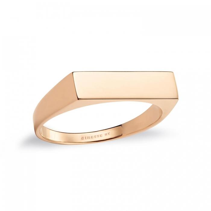 ginette ny baguette signet ring