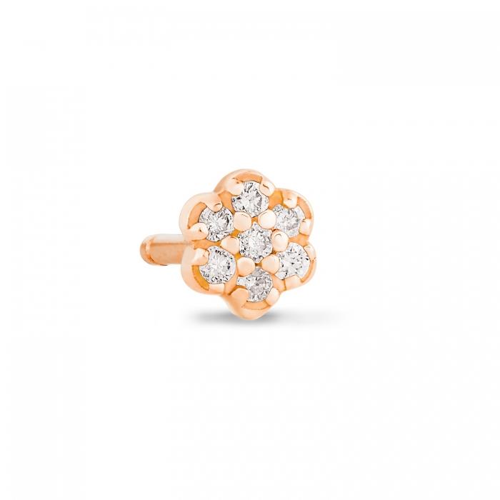 Ginette Ny Be Mine Lotus Solo Mini Diamond Stud