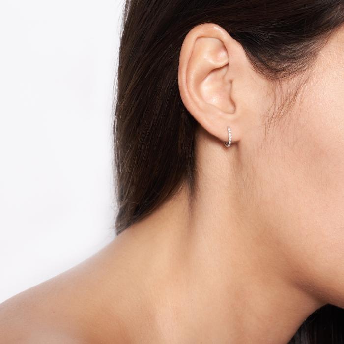 Ginette Ny Be Mine White Diamond Hoops