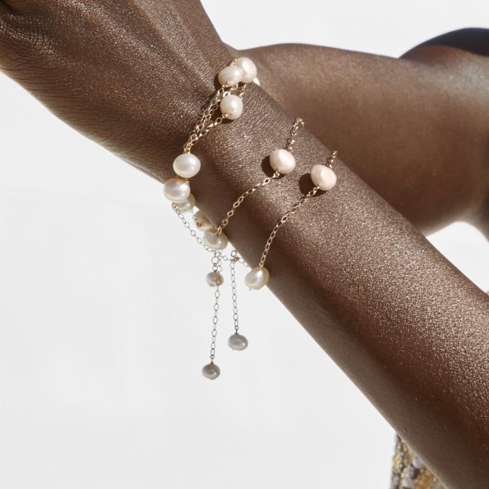 Ginette Ny Bead Chain Bracelet Pearl