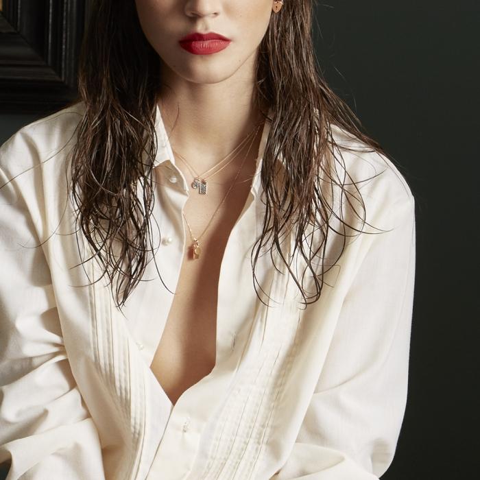 Ginette Ny Black Diamond Mini Ever Disc On Chain