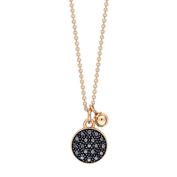 ginette ny black diamond mini ever disc on chain