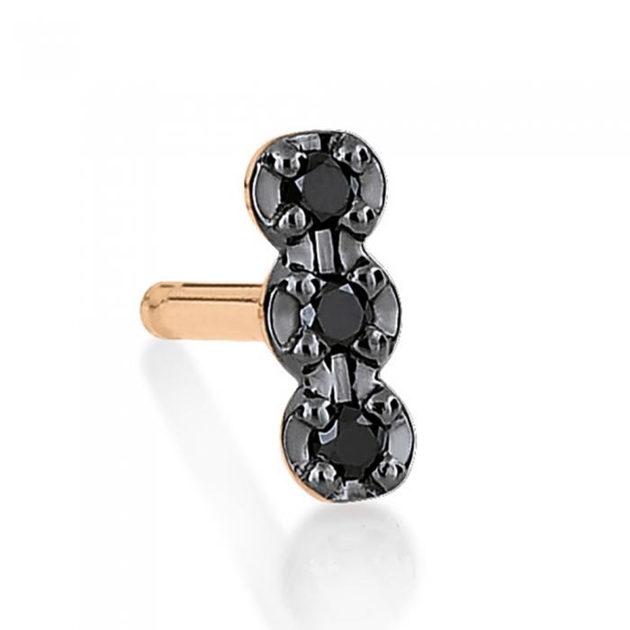 Ginette Ny Black Diams Strip Studs