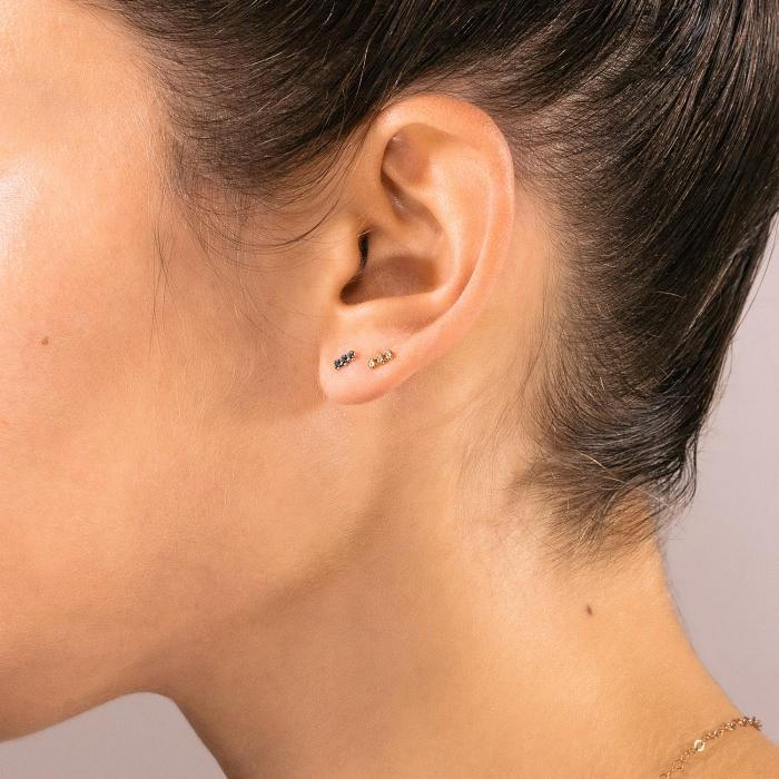 Ginette Ny Black Diams Strip Studs