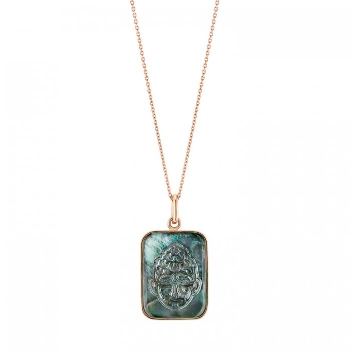 ginette ny black MOP bliss buddha on chain