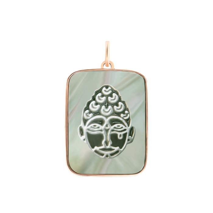 ginette ny bliss black MOP buddha charm