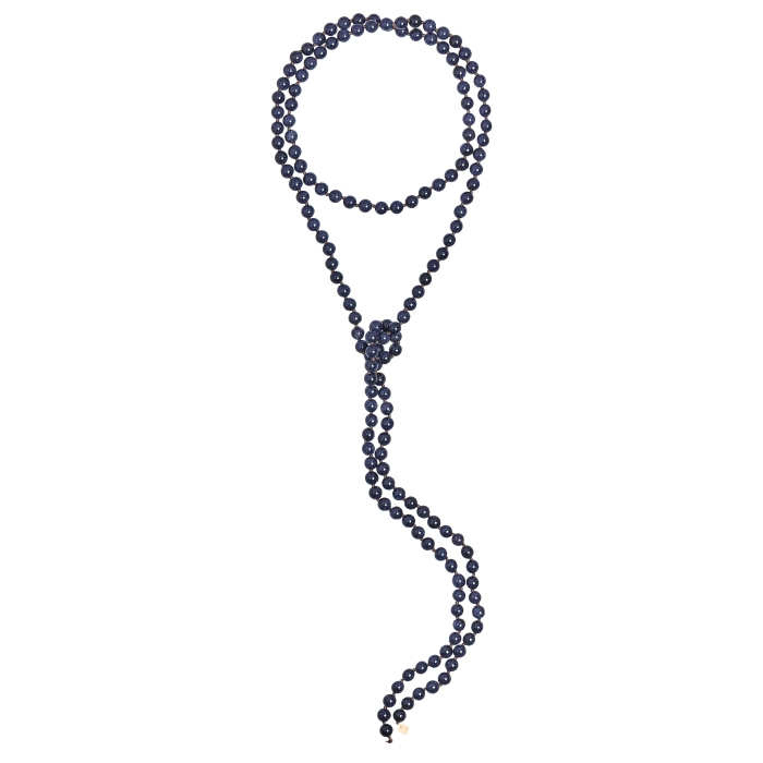 ginette ny blue sandstone bead sautoir