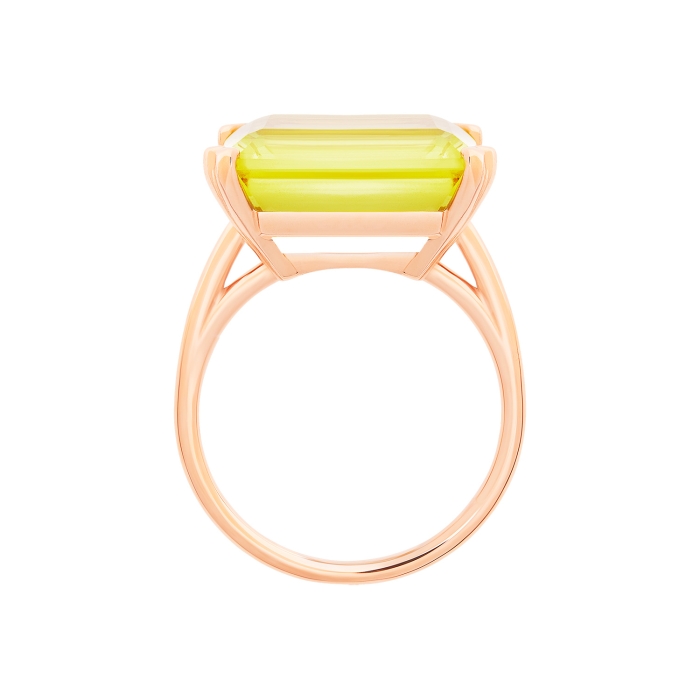 Ginette Ny Cocktail Horizontal Lemon Quartz Ring