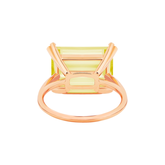 Ginette Ny Cocktail Horizontal Lemon Quartz Ring