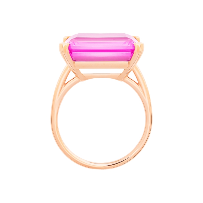Ginette Ny Cocktail Horizontal Pink Topaz Ring