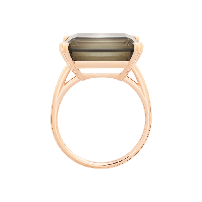 Ginette Ny Cocktail Horizontal Smoky Quartz Ring