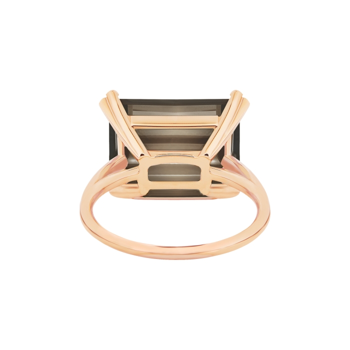 Ginette Ny Cocktail Horizontal Smoky Quartz Ring