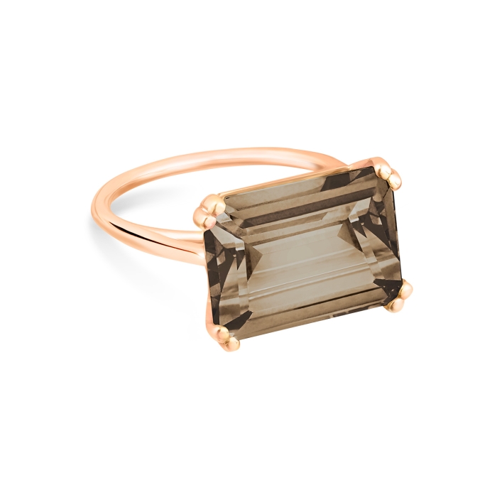ginette ny cocktail horizontal smoky quartz ring